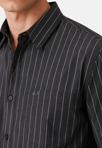 Camicia in cotone a righe Da Uomo Sun68 Grigio Scuro/bianco