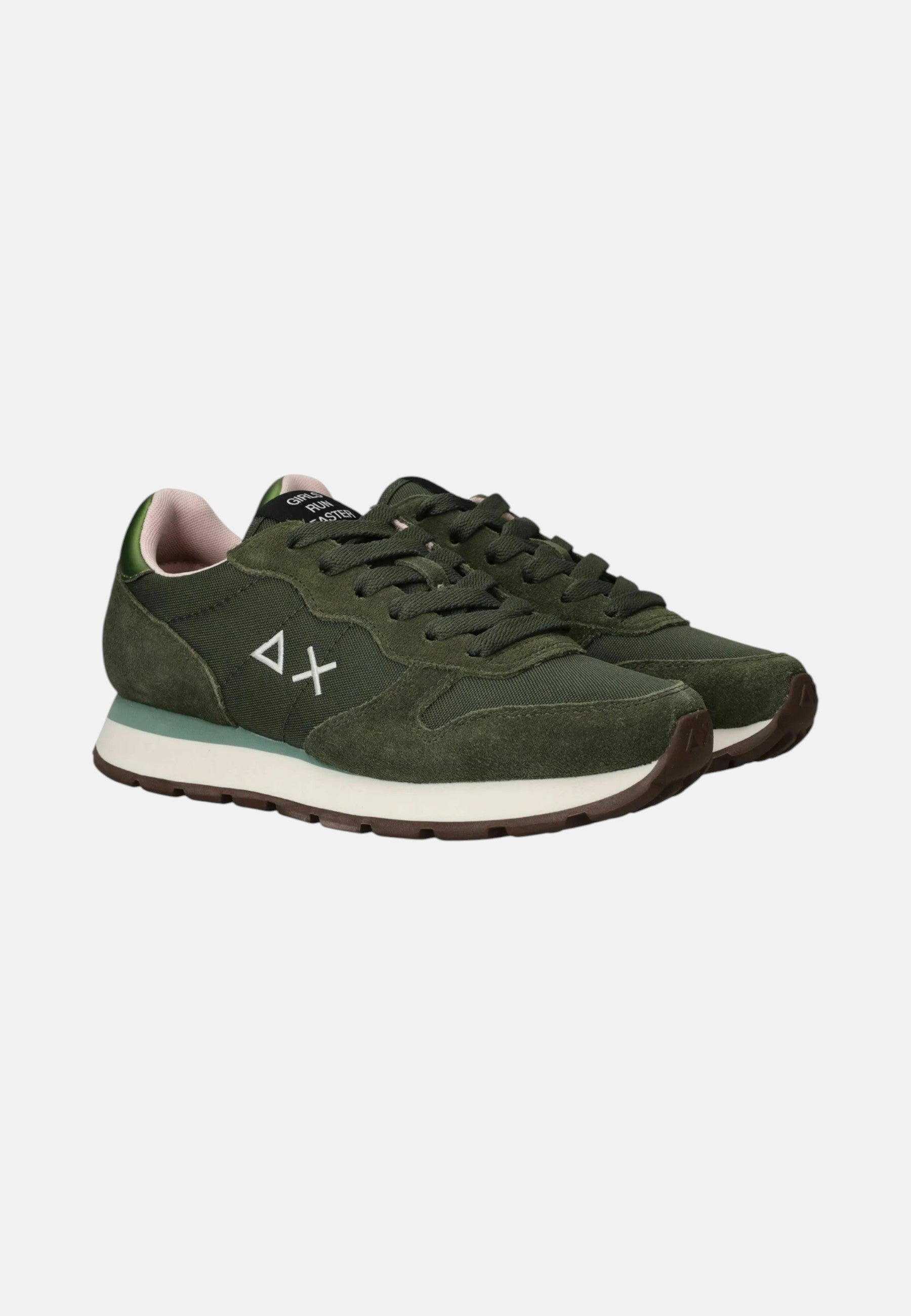 Sneaker Donna in suede e nylon Sun68 Militare Scuro