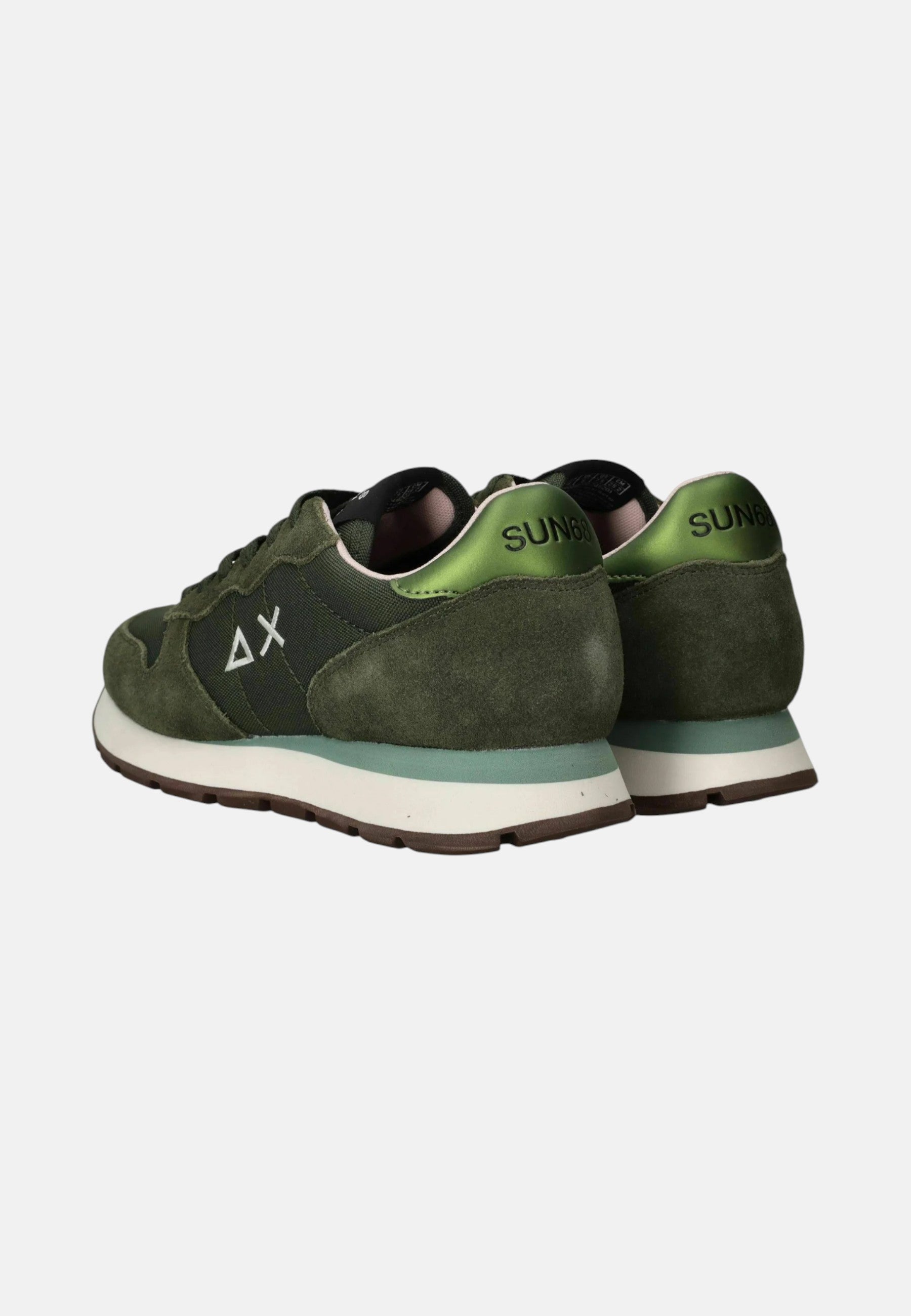 Sneaker Donna in suede e nylon Sun68 Militare Scuro