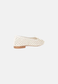 Ballerine Traforate con fiocco In Pelle Gold&Gold Off White