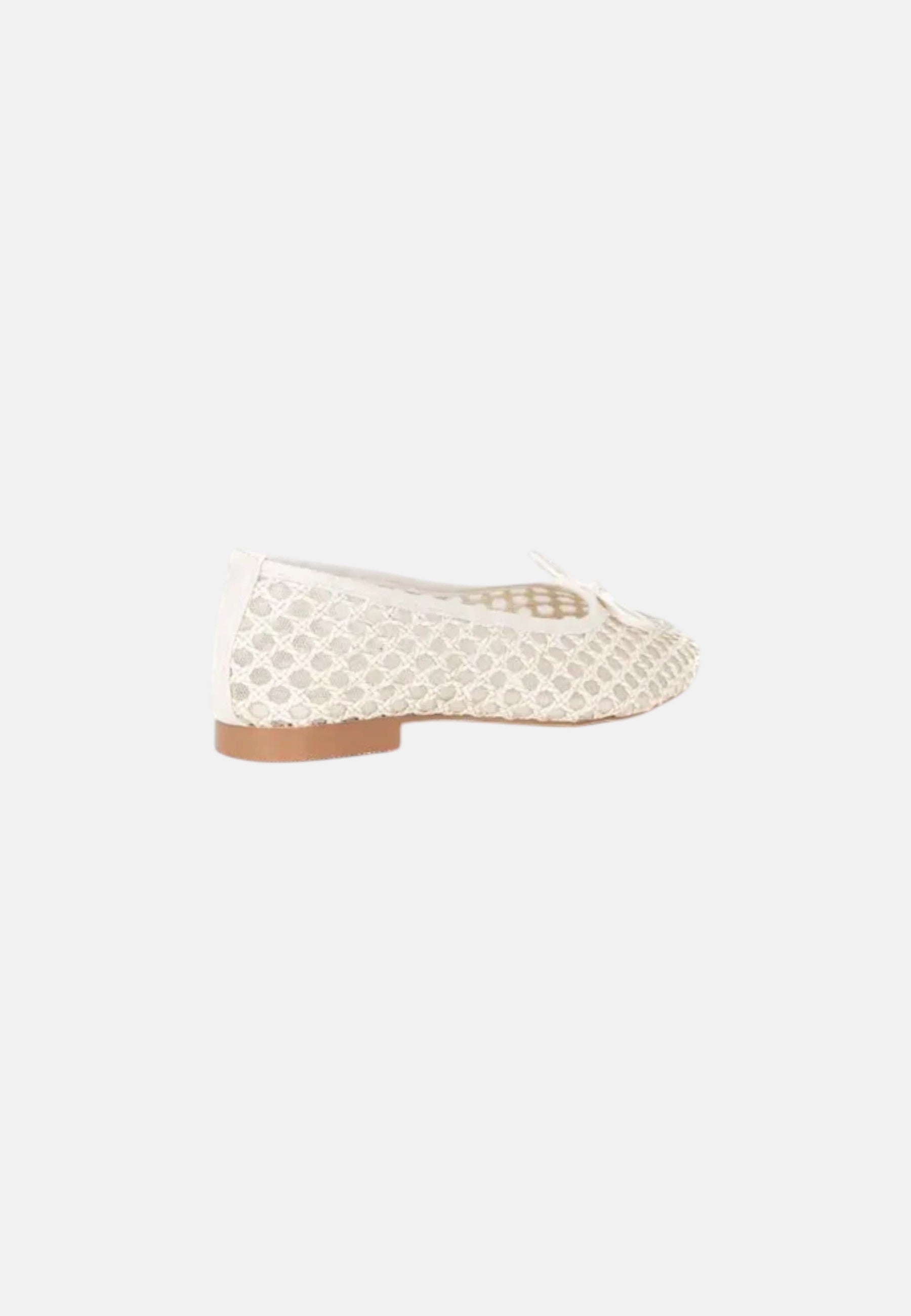 Ballerine Traforate con fiocco In Pelle Gold&Gold Off White