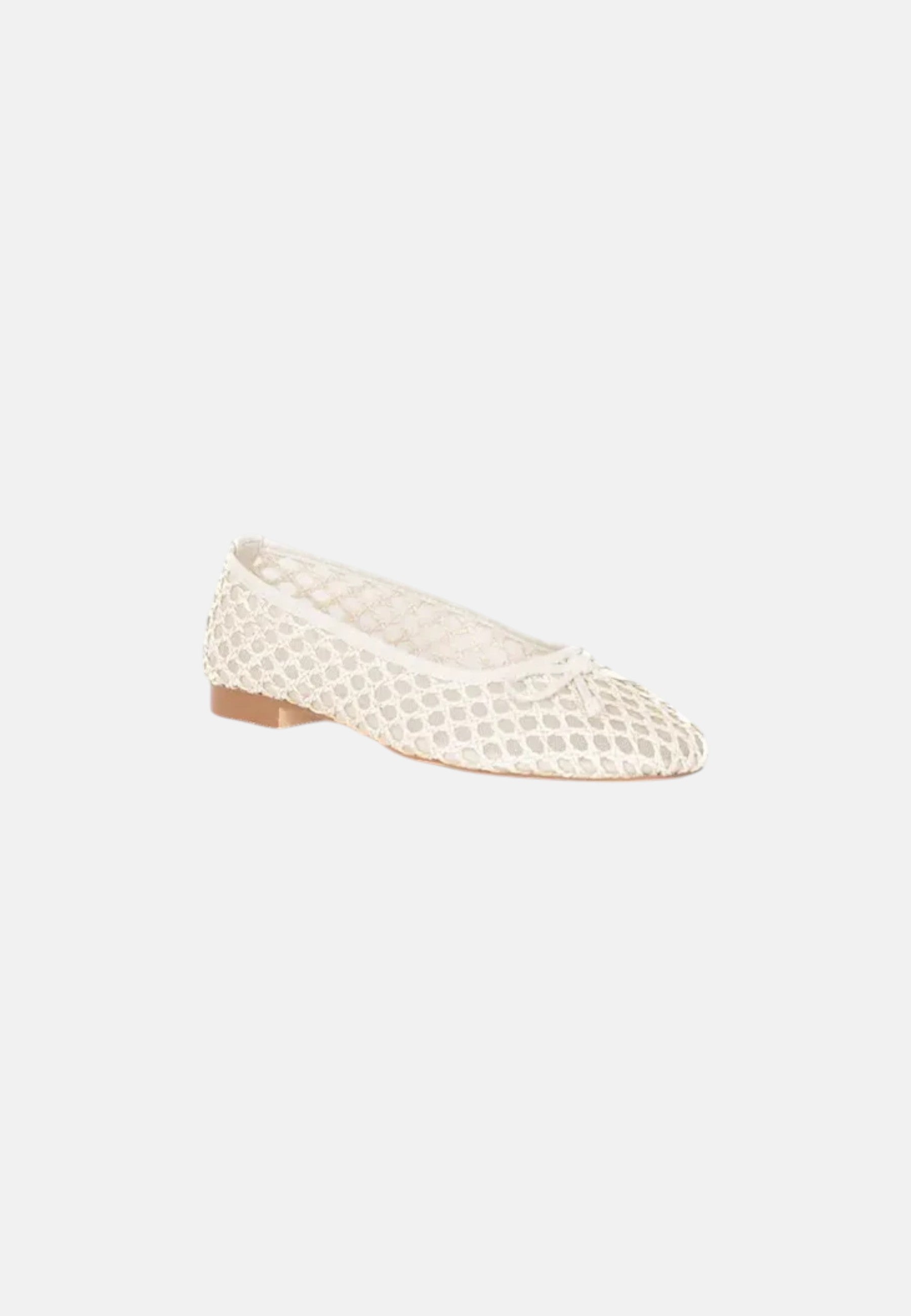 Ballerine Traforate con fiocco In Pelle Gold&Gold Off White