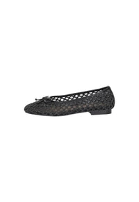 Ballerine Traforate con fiocco In Pelle Gold&Gold Nero