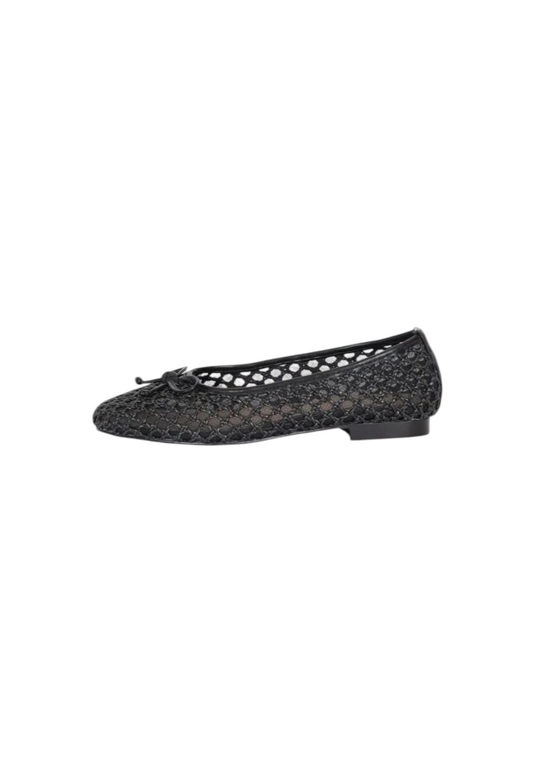 Ballerine Traforate con fiocco In Pelle Gold&Gold Nero