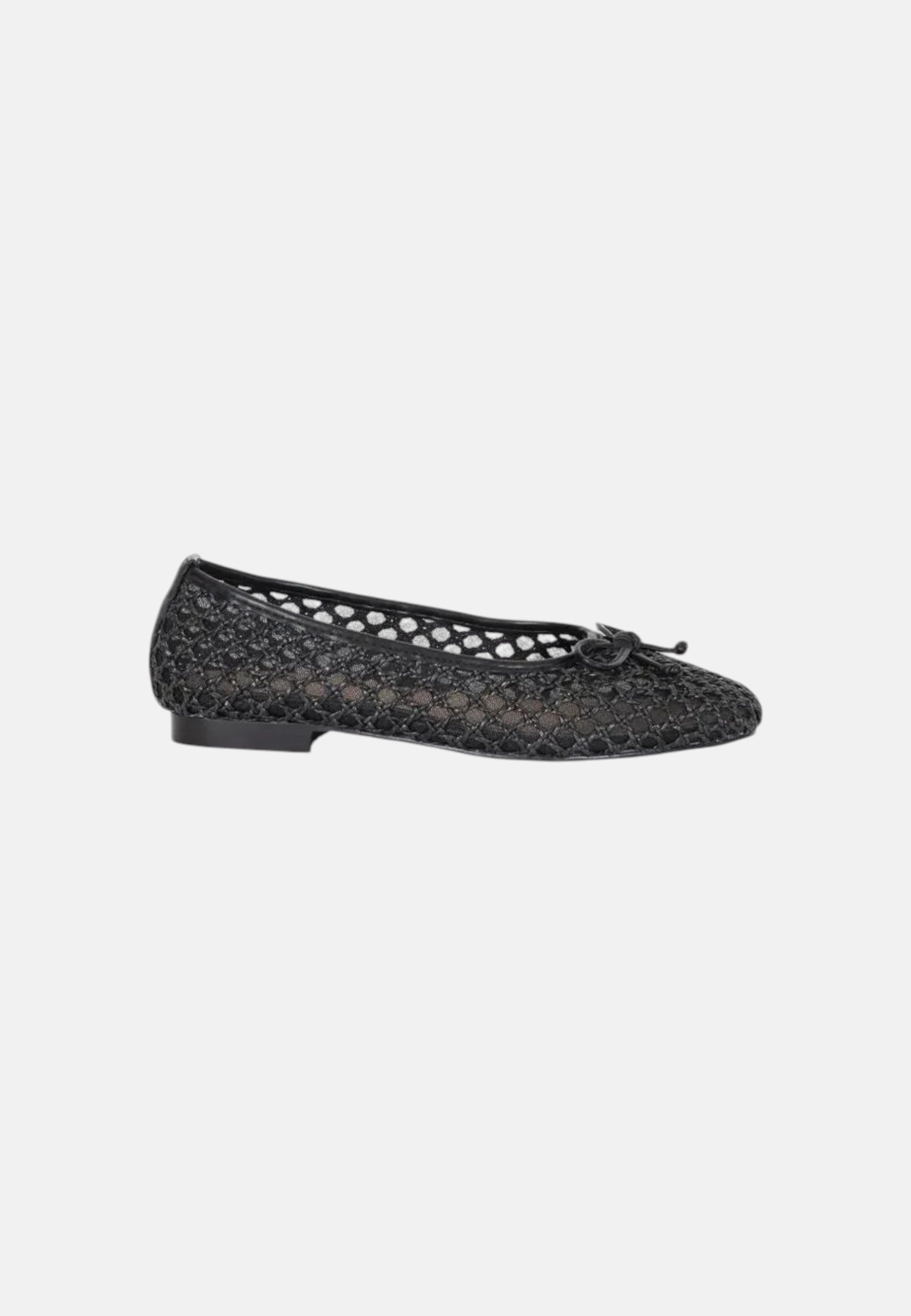 Ballerine Traforate con fiocco In Pelle Gold&Gold Nero