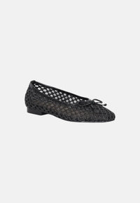Ballerine Traforate con fiocco In Pelle Gold&Gold Nero