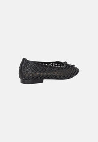Ballerine Traforate con fiocco In Pelle Gold&Gold Nero