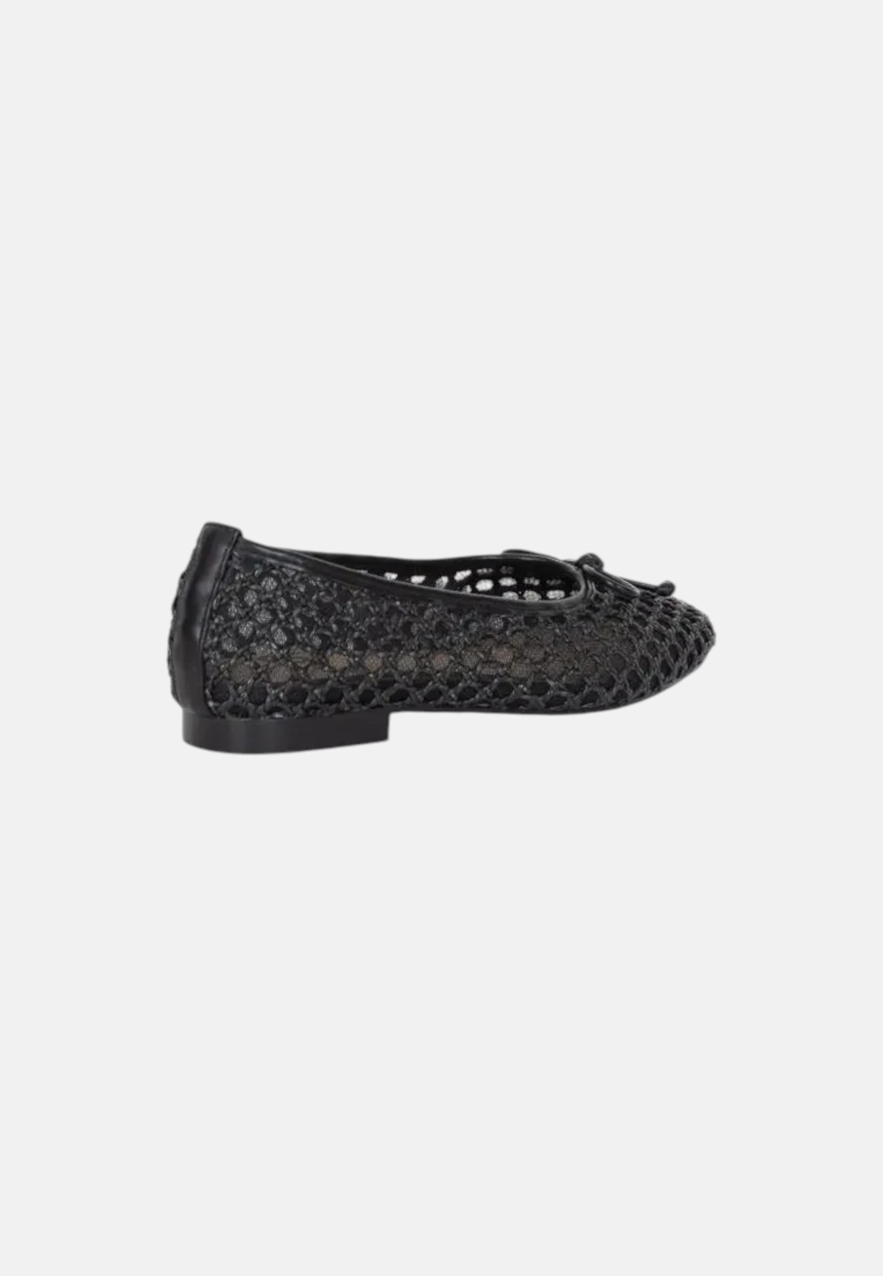 Ballerine Traforate con fiocco In Pelle Gold&Gold Nero