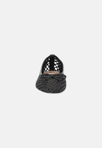 Ballerine Traforate con fiocco In Pelle Gold&Gold Nero