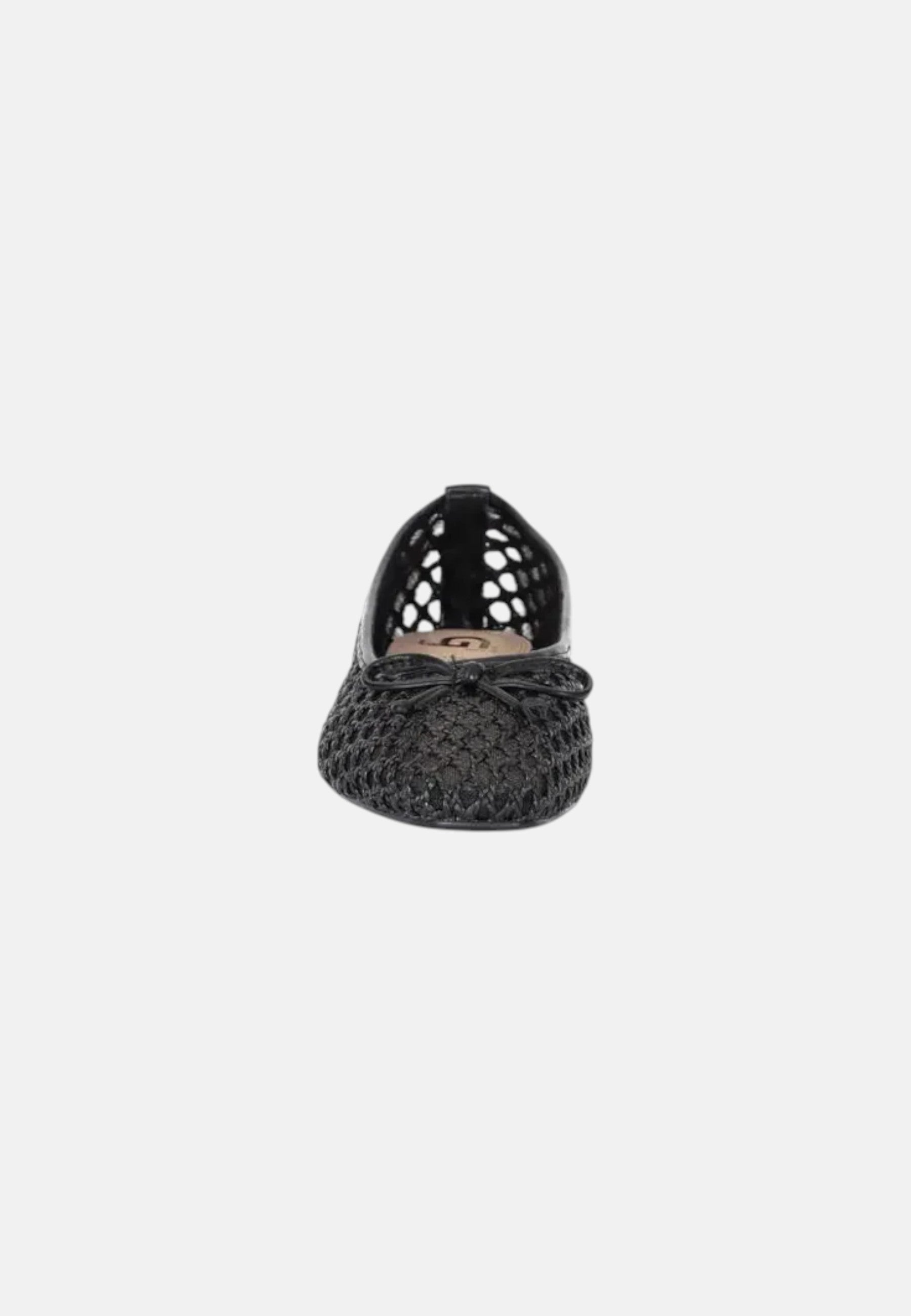 Ballerine Traforate con fiocco In Pelle Gold&Gold Nero