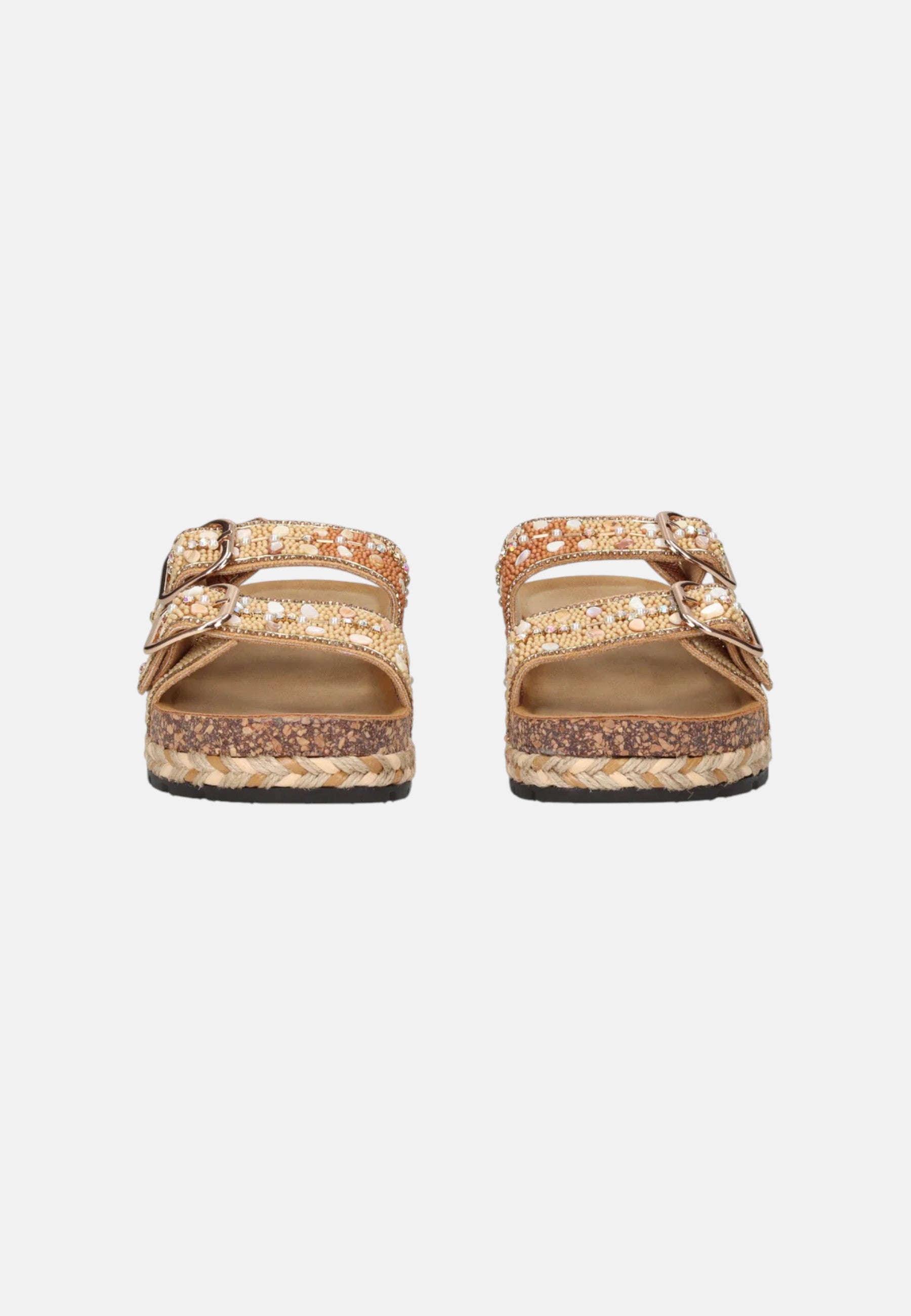 Sandalo/ciabatta Gold & Gold con doppia fascia decorata Oro