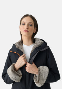 Giubbotto donna SUNS Marmolada Fur Black