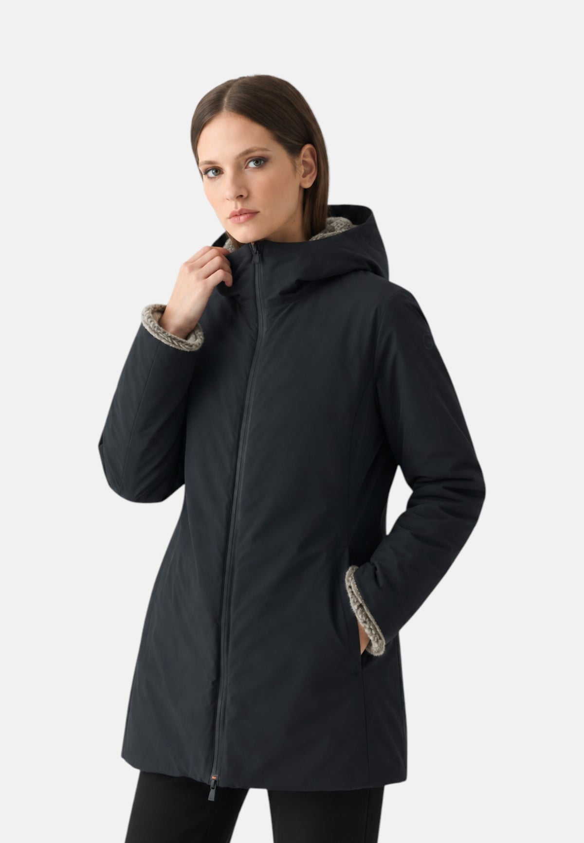 Giubbotto donna SUNS Marmolada Fur Black