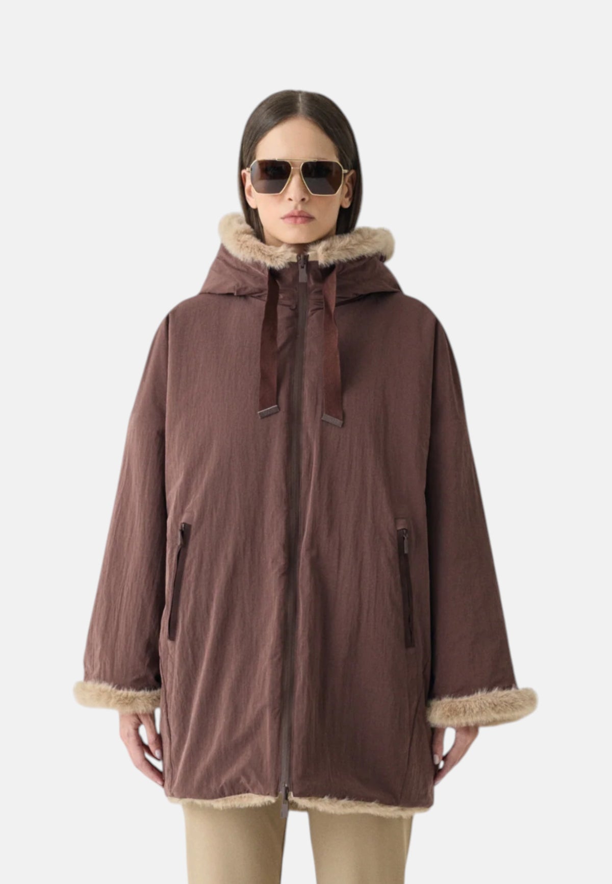 Giubbotto donna reversibile SUNS Rosemary Brown/beige