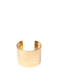 Bracciale rigido a fascia in metallo martellato Oro