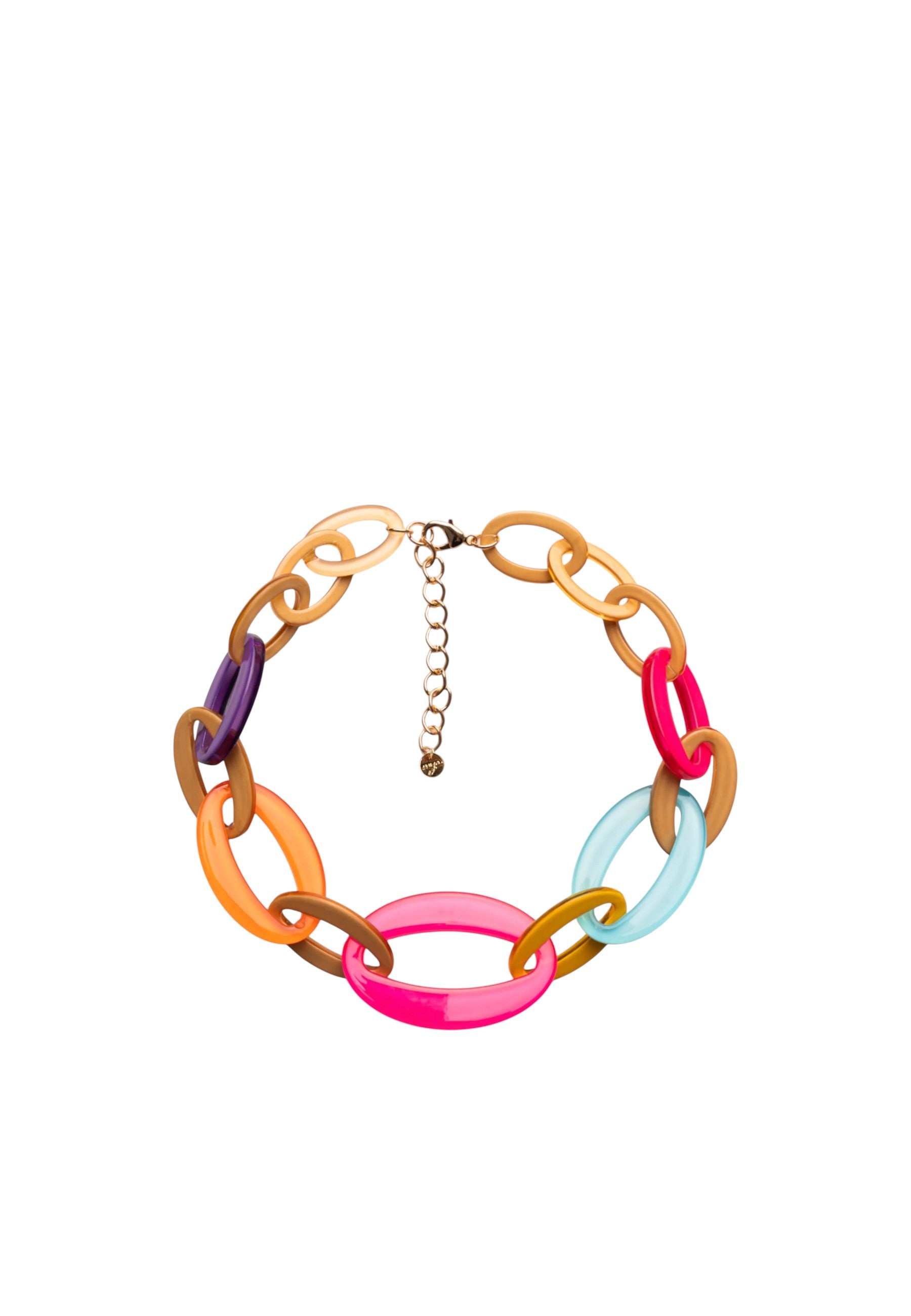 Collana girocollo con catena in acrilico multicolore Multicolor