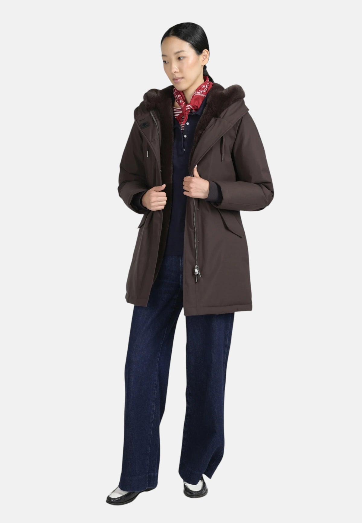 "Giubbotto "Parka Tech" Donna Donna Canadian Black/coffee"