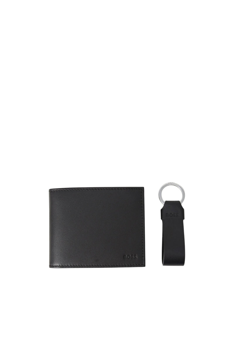 Set regalo porta carte di credito e Portachiavi con logo Black