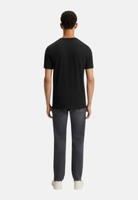 T-shirt in cotone intrecciato con logo ricamato Boss Black
