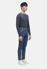 Boss Jeans fit affusolato in comodo denim elasticizzato Boss Bright Blue