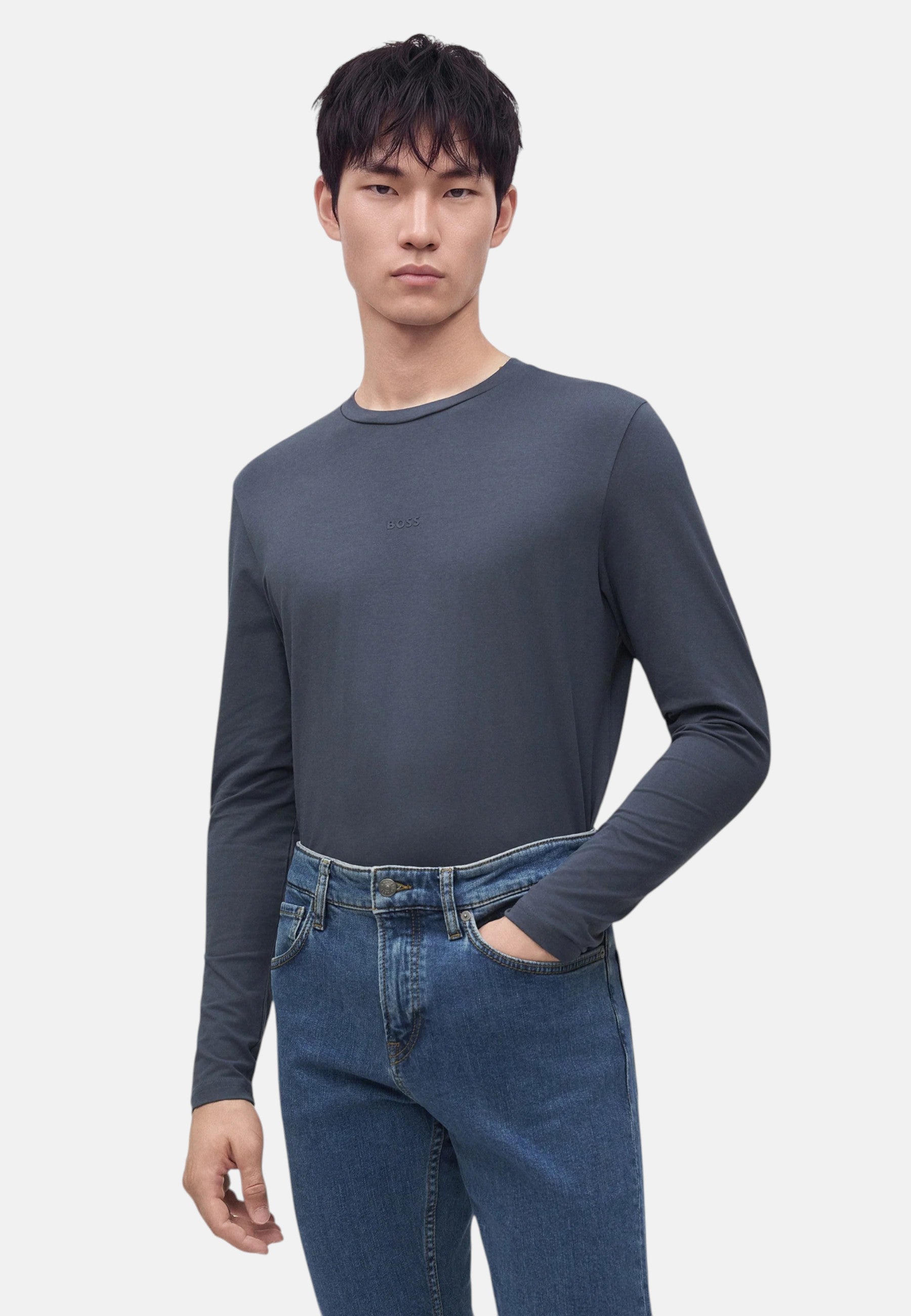 Boss Jeans fit affusolato in comodo denim elasticizzato Boss Bright Blue