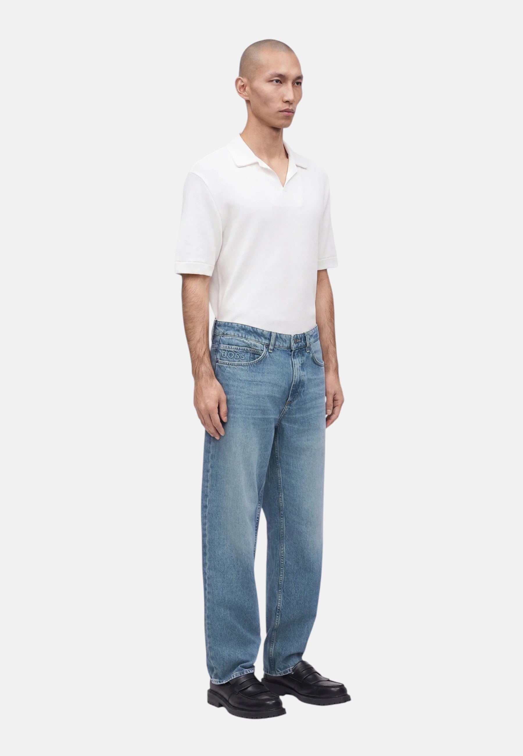 BOSS Jeans da Uomo Blu Regular Fit Turchese/aqua