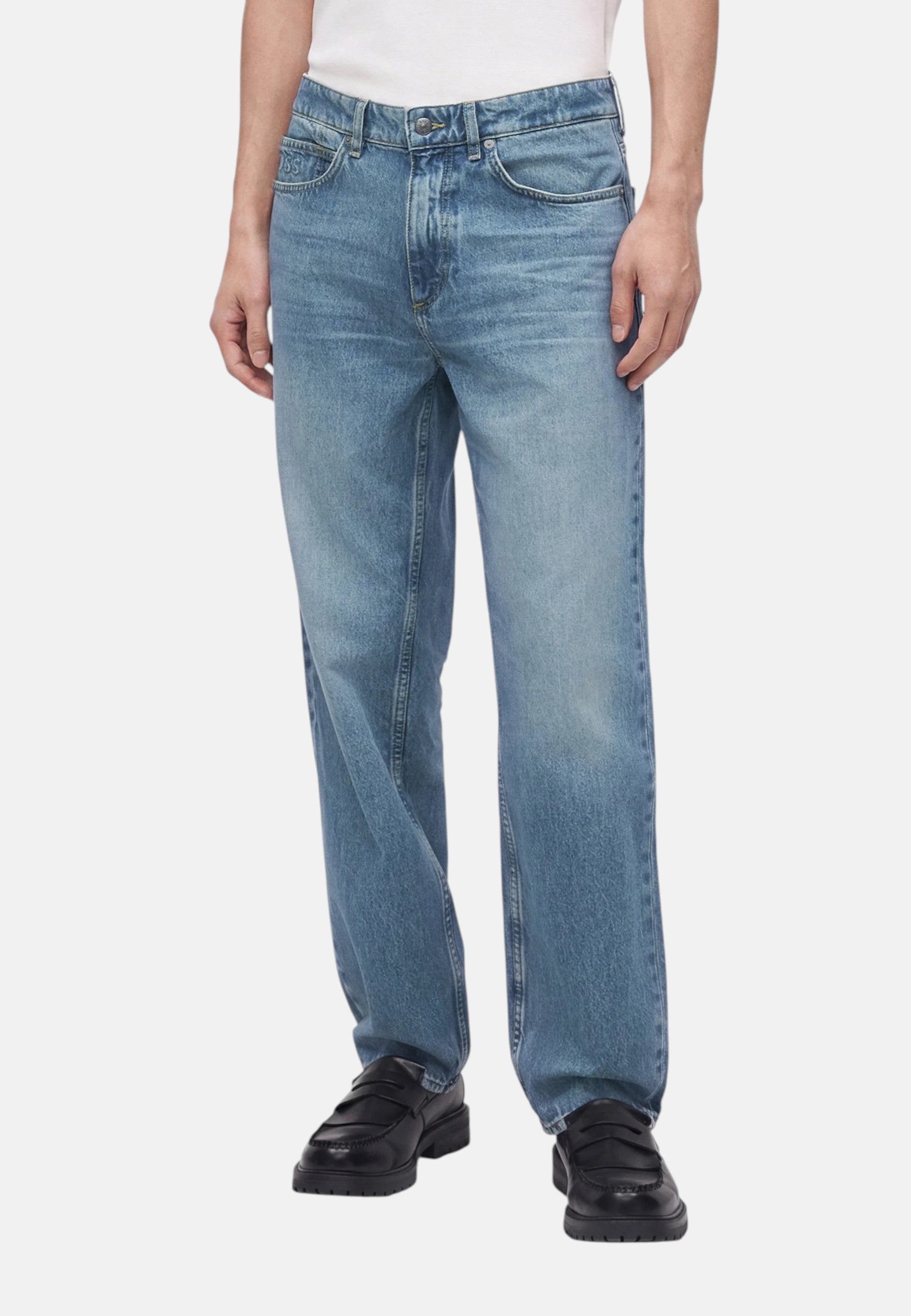 BOSS Jeans da Uomo Blu Regular Fit Turchese/aqua