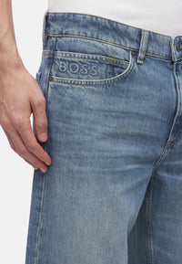 BOSS Jeans da Uomo Blu Regular Fit Turchese/aqua