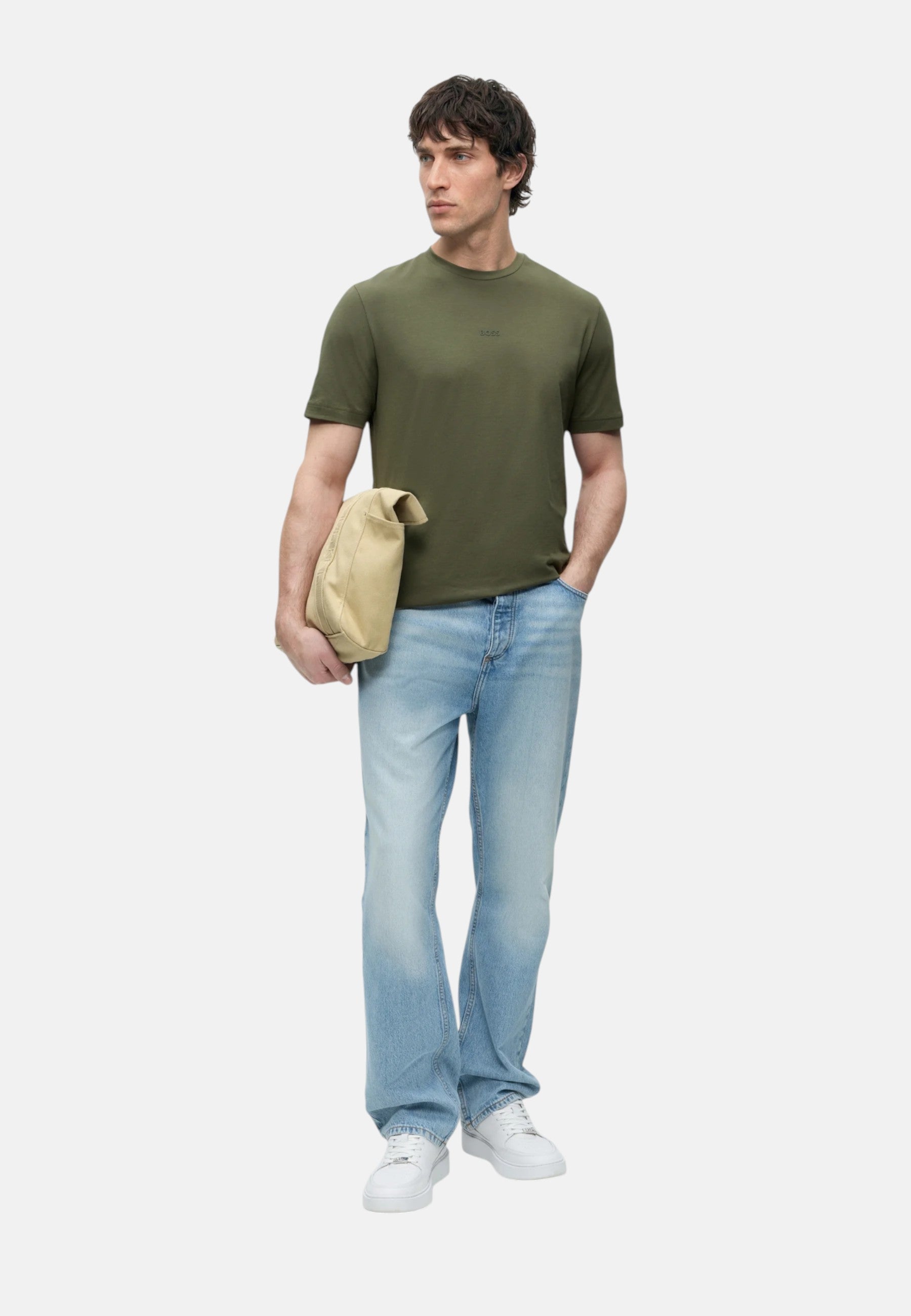 T-shirt relaxed fit con logo stampato a strati Bright Green