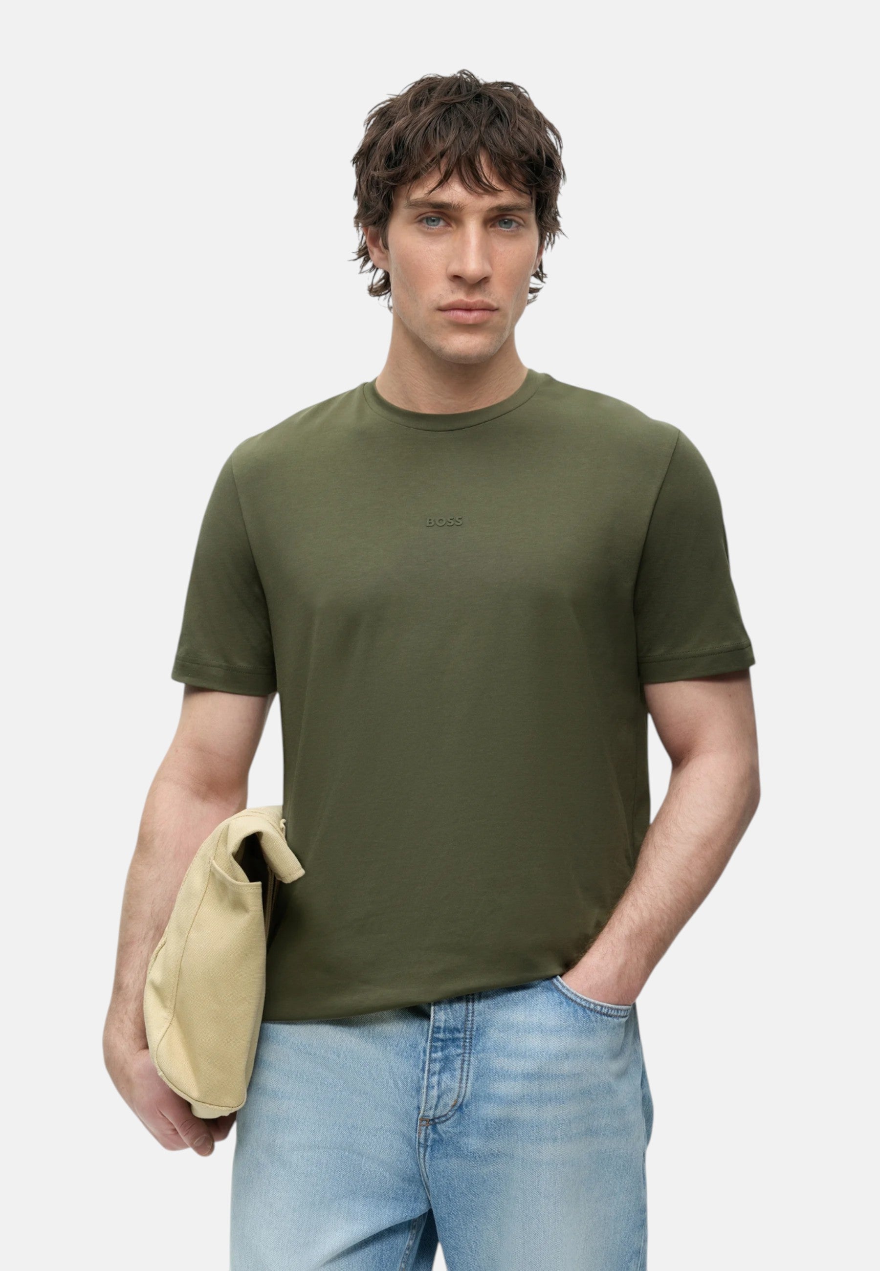T-shirt relaxed fit con logo stampato a strati Bright Green