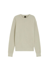 Boss Maglione da Uomo in misto cotone con lavorazione a coste Light Beige