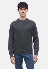 Boss Maglione da Uomo in misto cotone con lavorazione a coste Dark Blue
