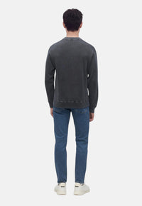 Boss Maglione da Uomo in misto cotone con lavorazione a coste Dark Blue