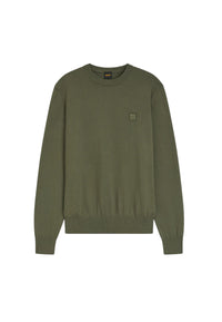 Boss Maglione in misto cotone con patch con logo Bright Green