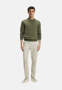 Boss Maglione in misto cotone con patch con logo Bright Green