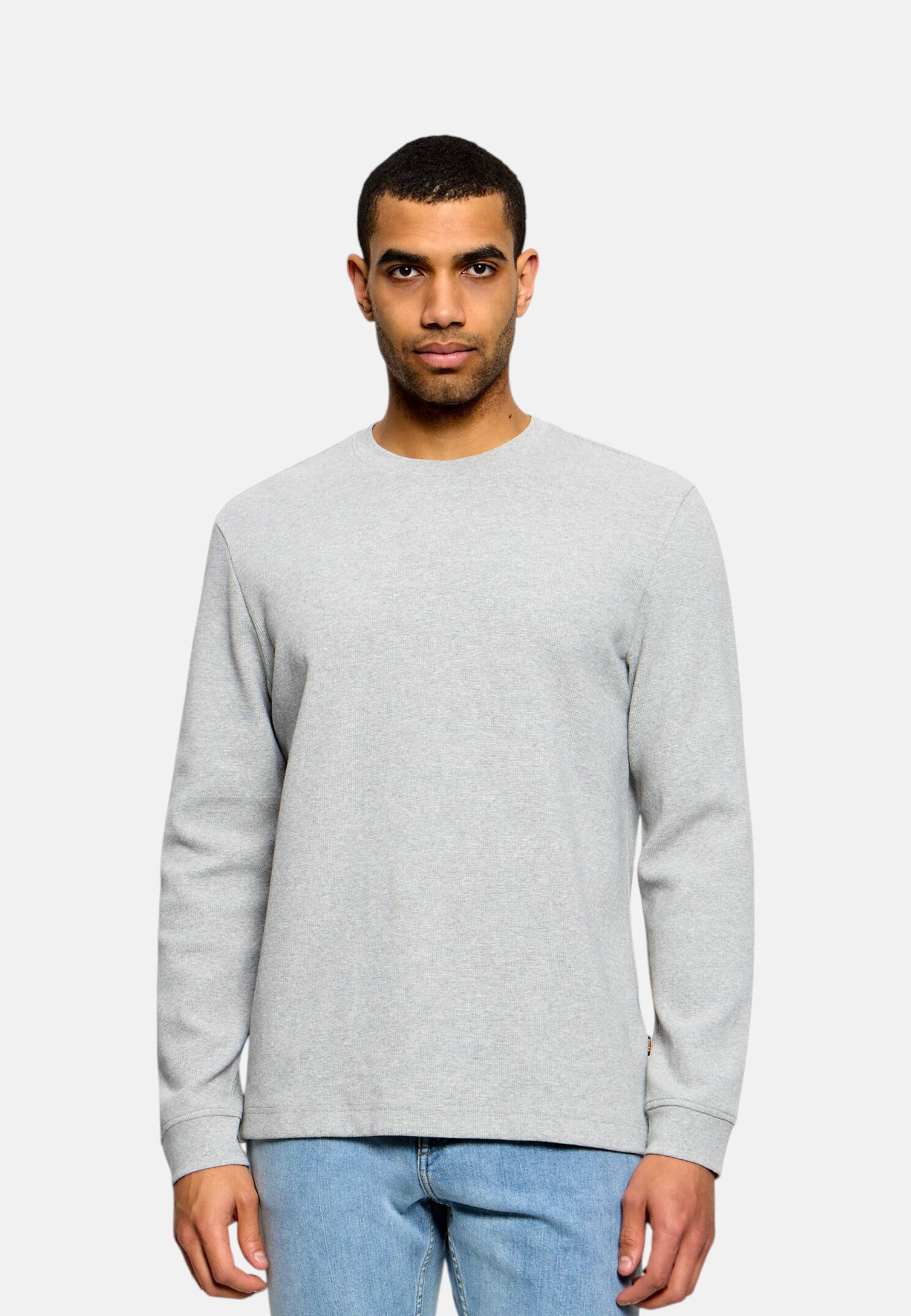 Maglione Boss da Uomo in cotone Open Grey