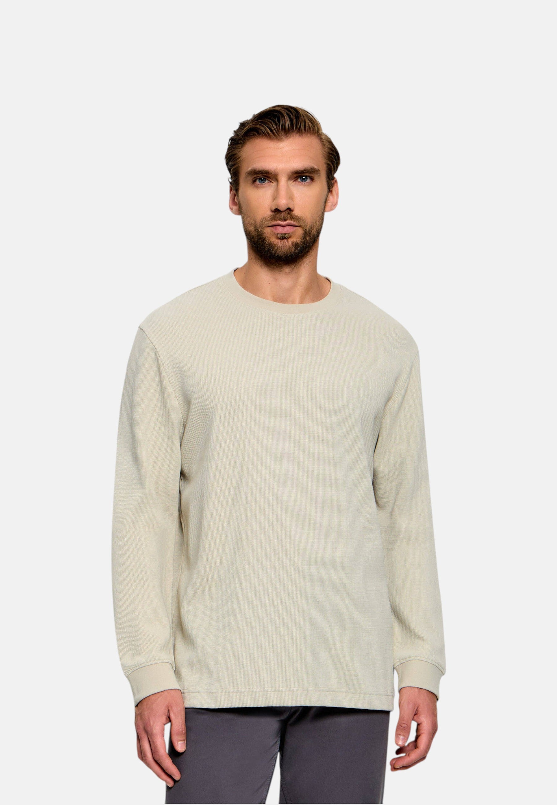 Maglione Boss da Uomo in cotone Light Beige