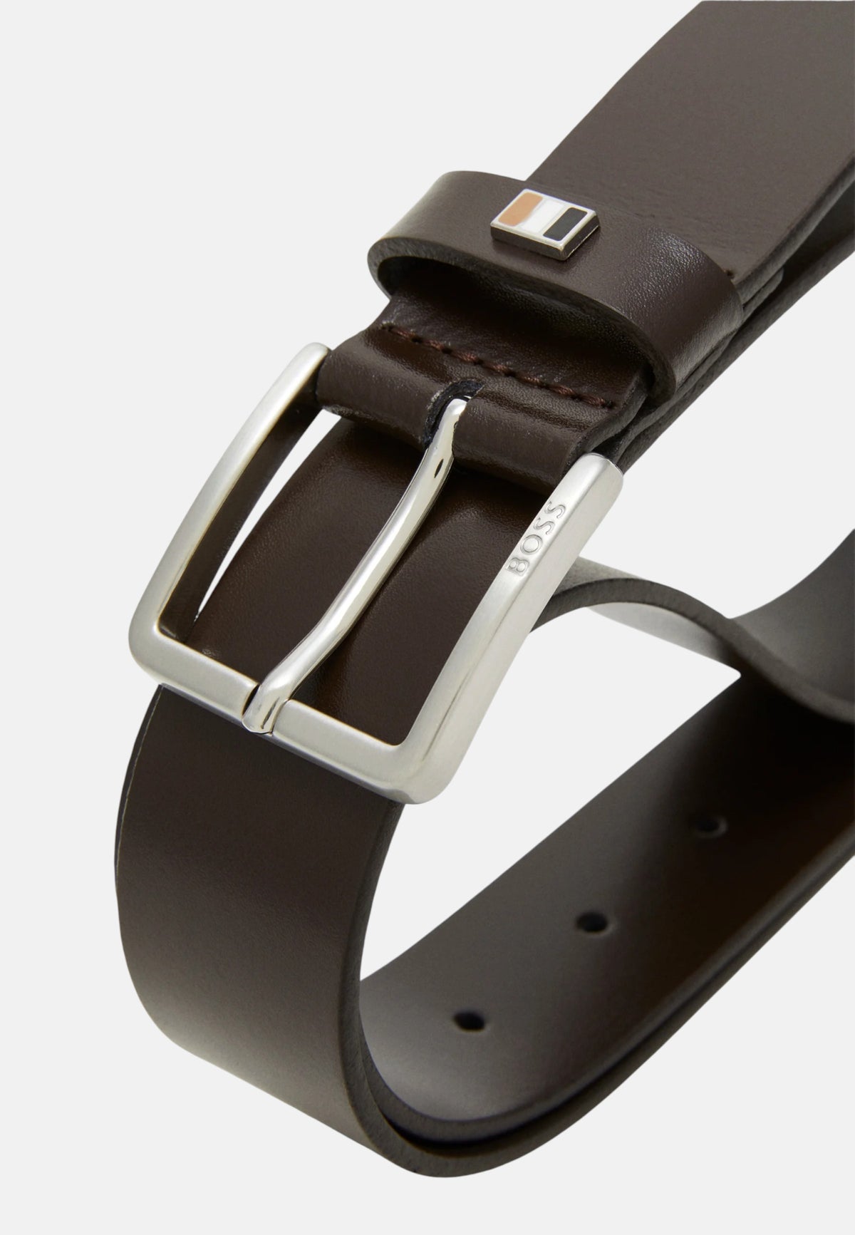 Cintura da Uomo BOSS larga 3,5 cm Dark Brown