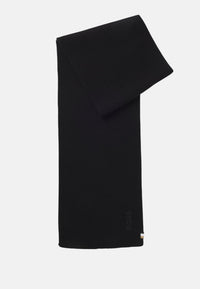Sciarpa Boss in misto cotone a coste Uomo Black