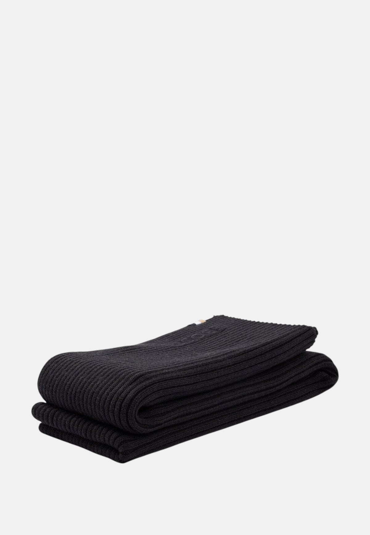 Sciarpa Boss in misto cotone a coste Uomo Black