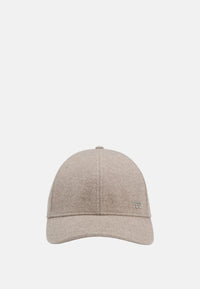 Cappello Baseball da Uomo in misto lana e seta con logo in metallo BOSS Open Brown