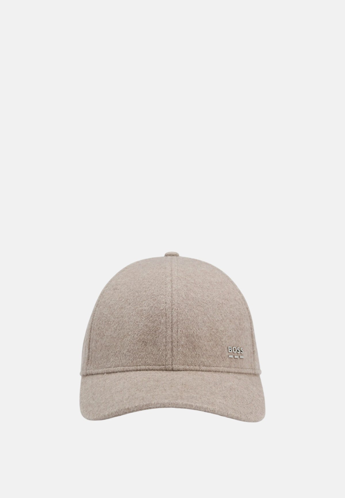 Cappello Baseball da Uomo in misto lana e seta con logo in metallo BOSS Open Brown