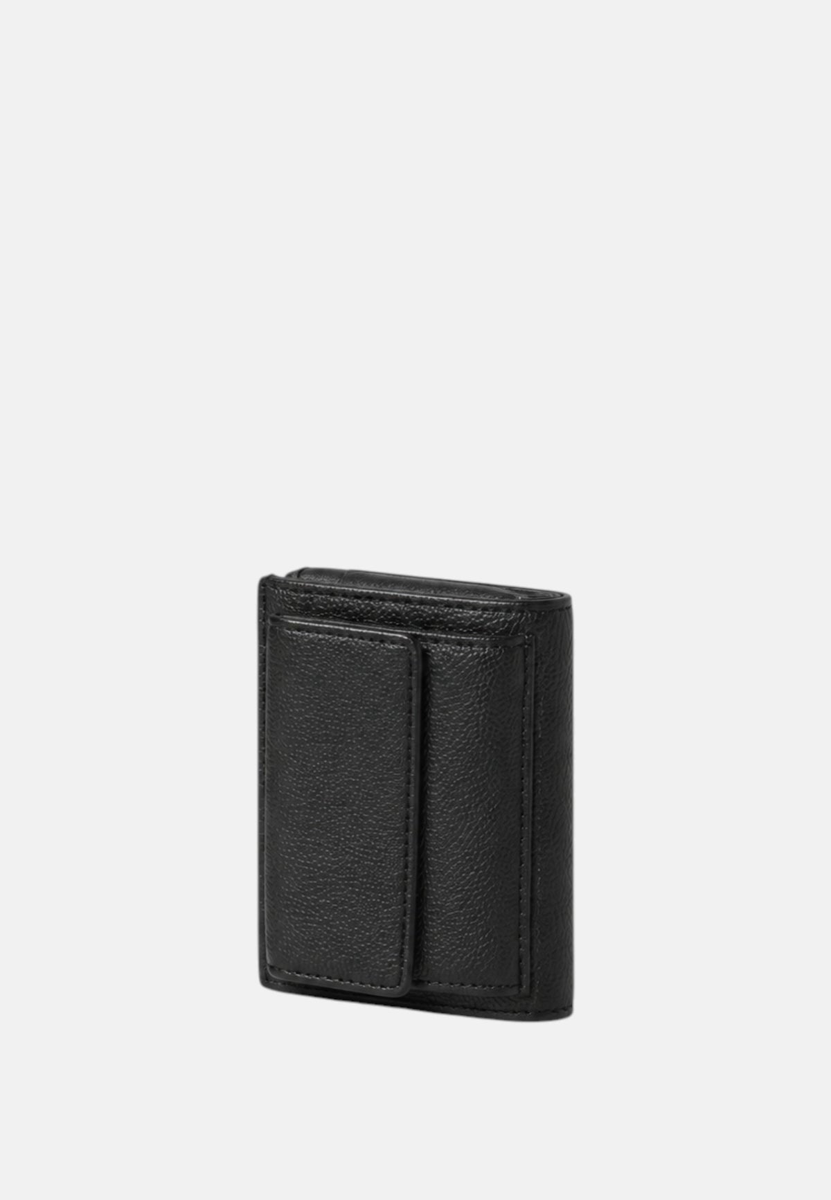 Portafoglio bifold BOSS in pelle sintetica a grana con logo impresso e portamonete Black
