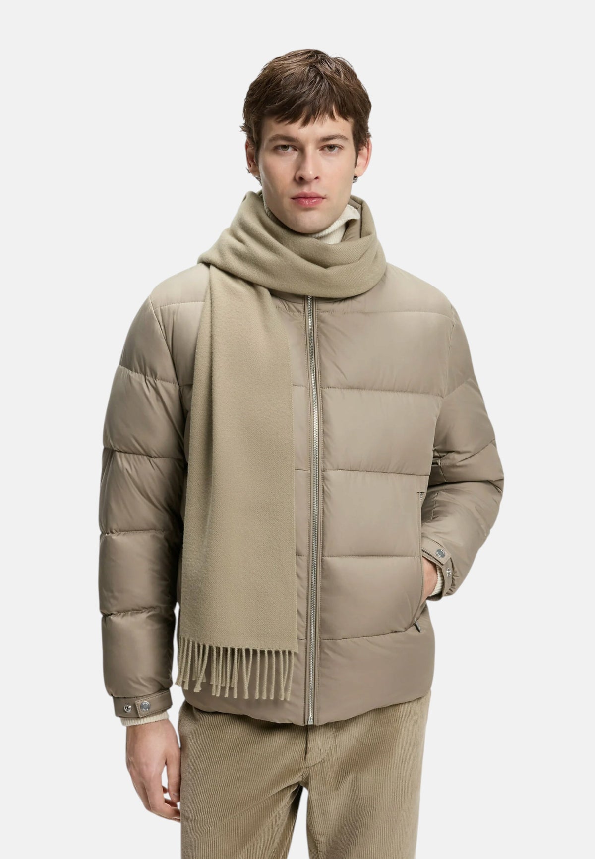 Sciarpa Uomo in Lana Boss Open Brown