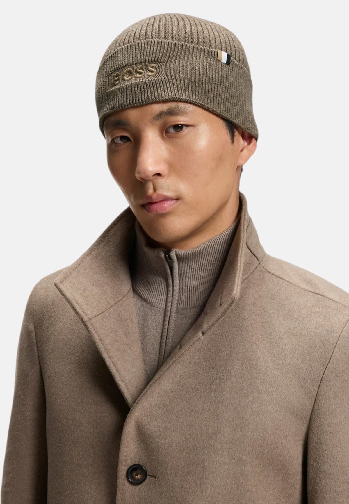 Beanie Da Uomo Boss Open Brown