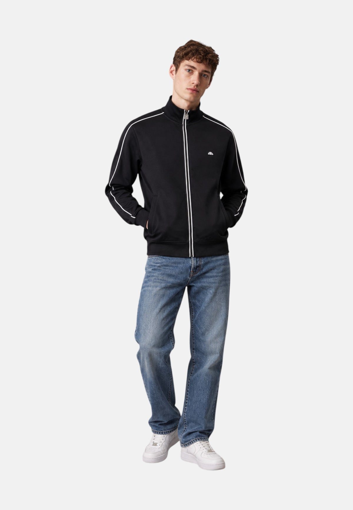 Felpa chiusa con zip da Uomo ELLESSE Black