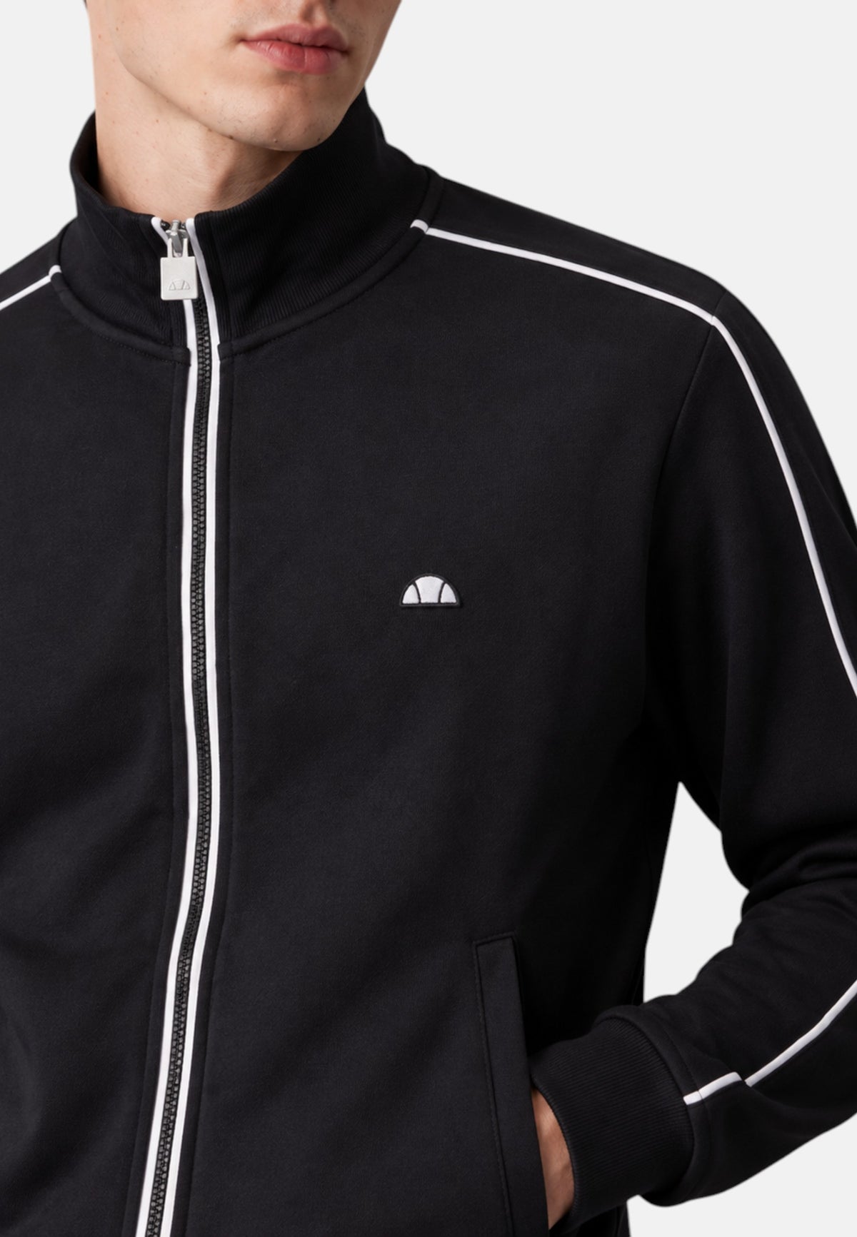 Felpa chiusa con zip da Uomo ELLESSE Black