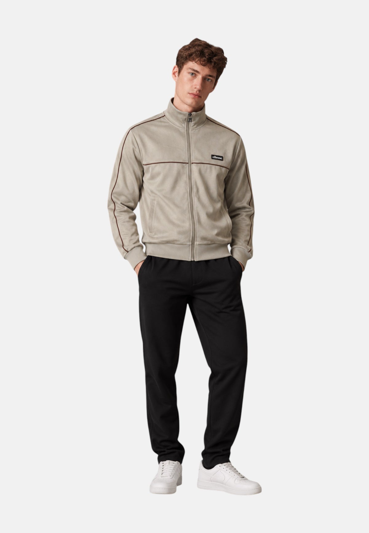 Felpa chiusa con zip da Uomo ELLESSE Abbey Stone