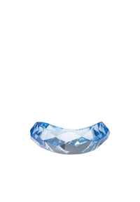 Bracciale bangle con design sfaccettato trasparente blu Blu