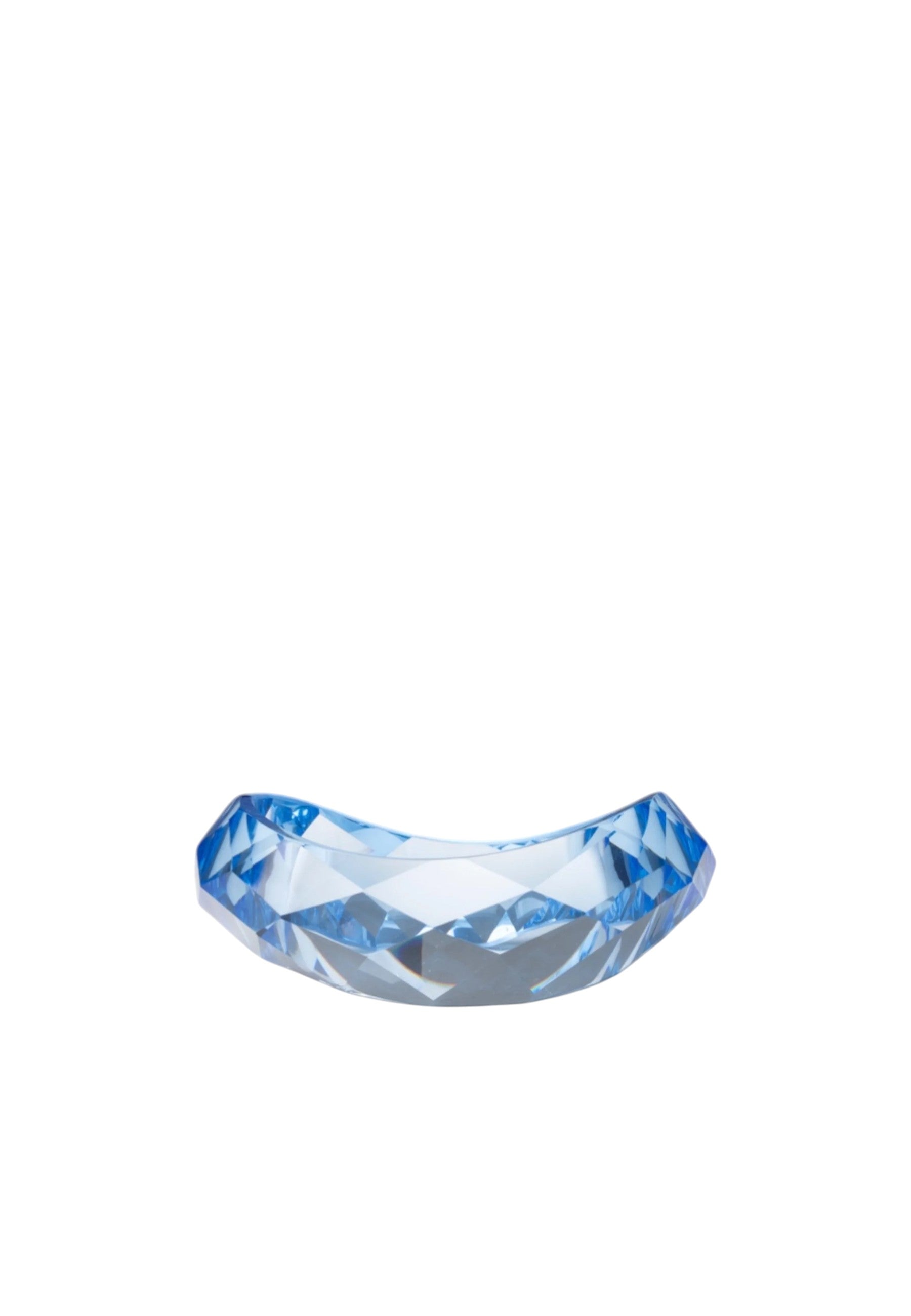 Bracciale bangle con design sfaccettato trasparente blu Blu